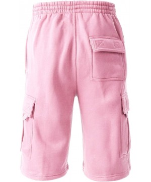 Sleep Bottoms Men Premium Cargo Sweat Shorts & Sweatpants Loose Comfort Fit M-5XL - 1rd02_pink - CZ18N820U0G