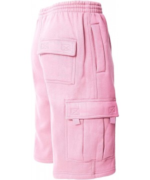 Sleep Bottoms Men Premium Cargo Sweat Shorts & Sweatpants Loose Comfort Fit M-5XL - 1rd02_pink - CZ18N820U0G