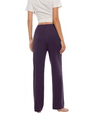 Bottoms Women's Pajama Pants Modal Pajama Bottoms Knit Sleep Pants with Pockets - Light Purple - C9199U4NM3T