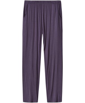 Bottoms Women's Pajama Pants Modal Pajama Bottoms Knit Sleep Pants with Pockets - Light Purple - C9199U4NM3T