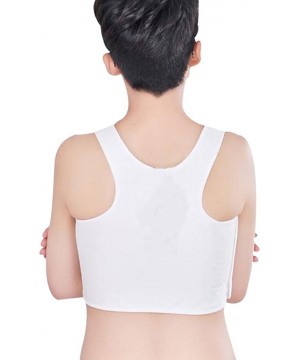 Bustiers & Corsets Les Lesbian Tomboy Short Vest Chest Binder Tops - White - CY11N9U2HL5