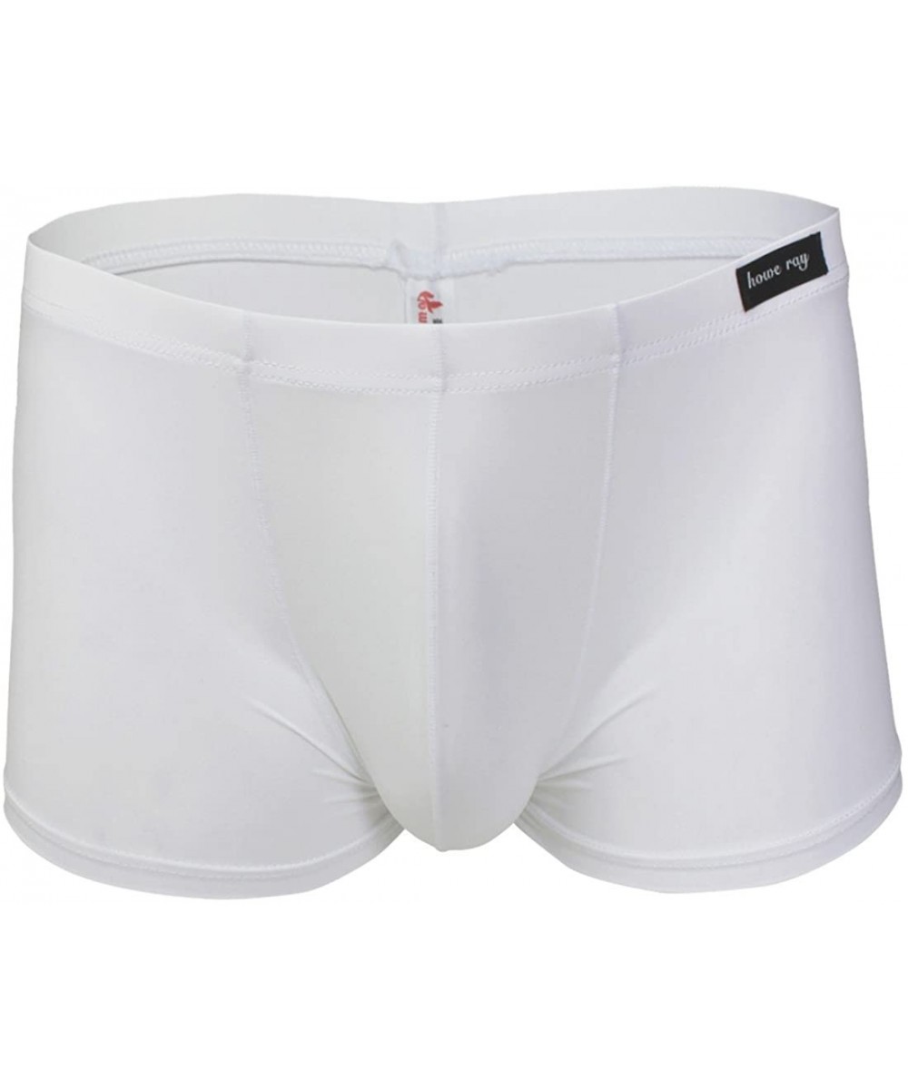 Boxer Briefs Men's Smooth Soft Classic Boxer Briefs U Convex Shorts Underwear - White - CS18C4U64TO