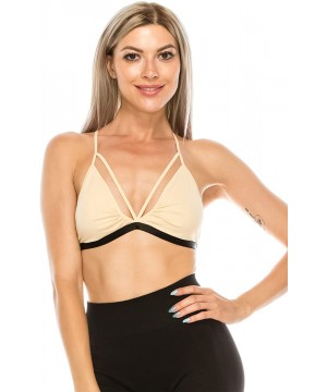 Bras Strappy Bralette UV Protective Fabric UPF 50+ (Made with Love in The USA) - Nude - CP18G376EZI