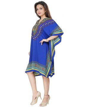 Nightgowns & Sleepshirts Women's Poly Microfiber Short Caftan Aida One Size - Blue - CZ18WRGK0HD