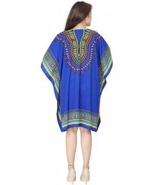 Nightgowns & Sleepshirts Women's Poly Microfiber Short Caftan Aida One Size - Blue - CZ18WRGK0HD