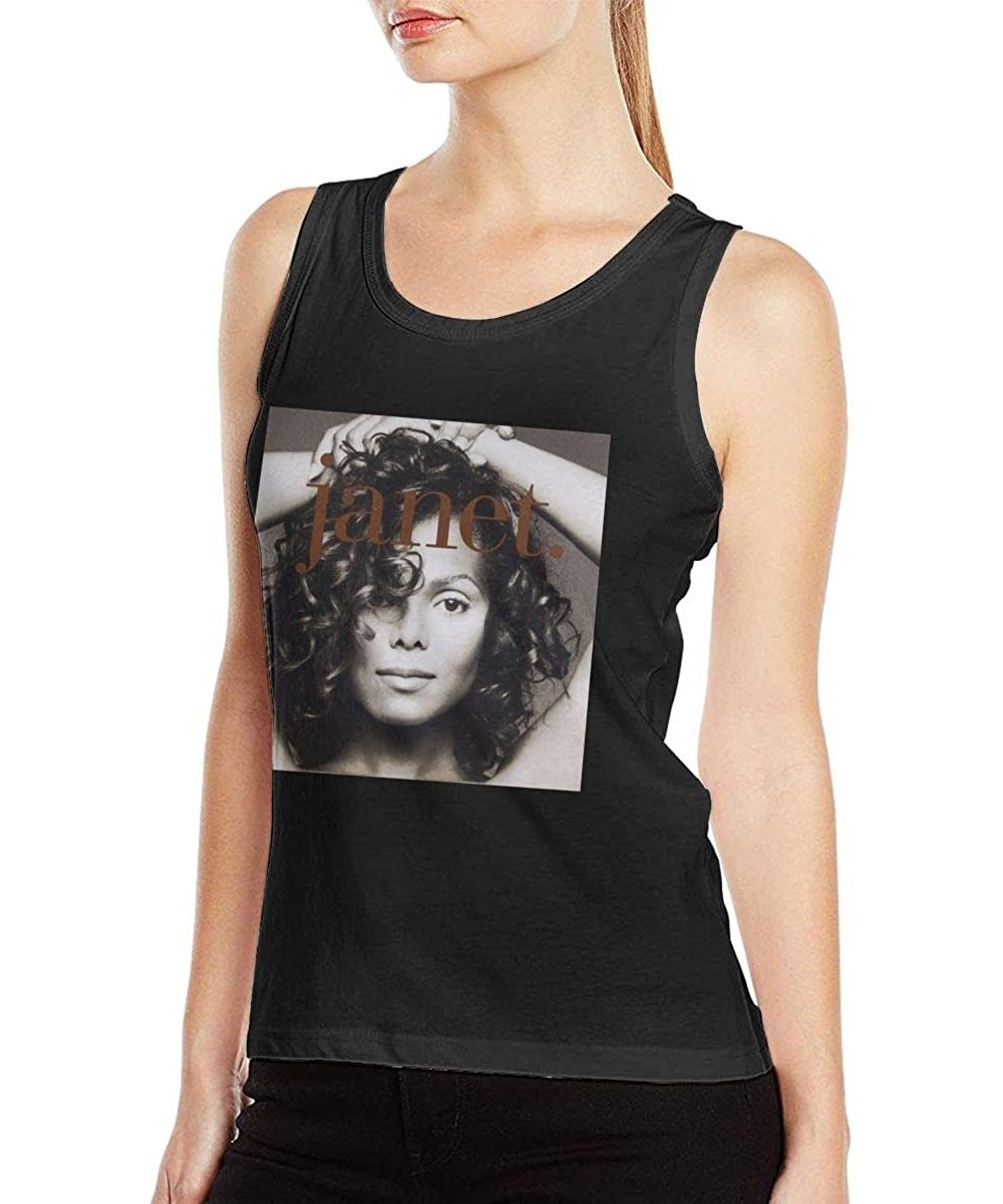 Camisoles & Tanks Janet Jackson Janet Womans Sexy Tank Comfortable Cool Vest Tshirts Black - Black - CK19DUCAO93