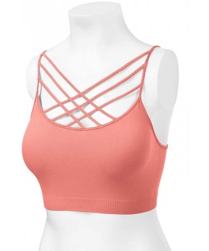 Shapewear Women's Novelty Bras Seamless Triple Criss-Cross Front Bralette Sports Bra - 102-ash Rose - CT18ETTYX0I