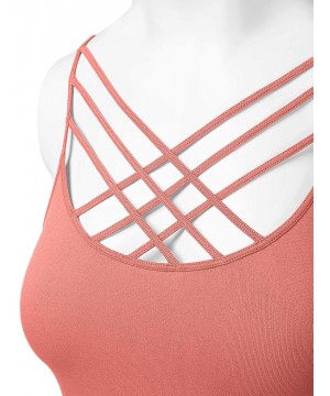 Shapewear Women's Novelty Bras Seamless Triple Criss-Cross Front Bralette Sports Bra - 102-ash Rose - CT18ETTYX0I