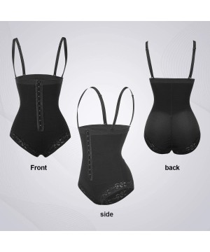 Shapewear Women's Open Bust Tummy Control Shapewear Thong High Waist Ladies Bodysuits - Dark - CD18ZC5XSW6