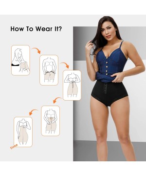 Shapewear Women's Open Bust Tummy Control Shapewear Thong High Waist Ladies Bodysuits - Dark - CD18ZC5XSW6