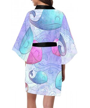 Robes Custom Retro Cartoon Cactuses Cacti Women Kimono Robes Beach Cover Up for Parties Wedding (XS-2XL) - Multi 4 - CQ194TDXY43