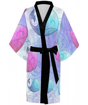 Robes Custom Retro Cartoon Cactuses Cacti Women Kimono Robes Beach Cover Up for Parties Wedding (XS-2XL) - Multi 4 - CQ194TDXY43