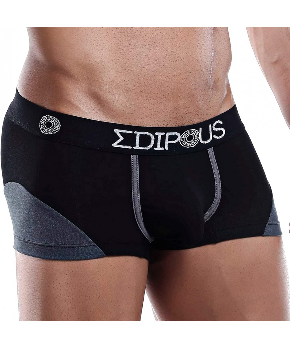 Boxer Briefs Boxer Trunk Ultra Soft Micro Pouch Mens Fashionable Underwear - Black/Grey - CV18UQ3ZRTM