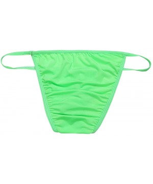 Briefs Mens Low Rise Stretch Bulge Pouch Tanga Semi See-Through Bikini Briefs Underwear - Green - C418E9S2I0D