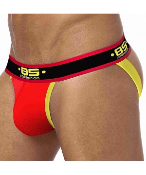 G-Strings & Thongs Men's Sexy Low Rise Underwear Jockstrap Athletic Supporters Solid Color Jock Strap - Multi Colors - CJ199S...