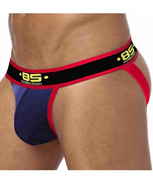 G-Strings & Thongs Men's Sexy Low Rise Underwear Jockstrap Athletic Supporters Solid Color Jock Strap - Multi Colors - CJ199S...