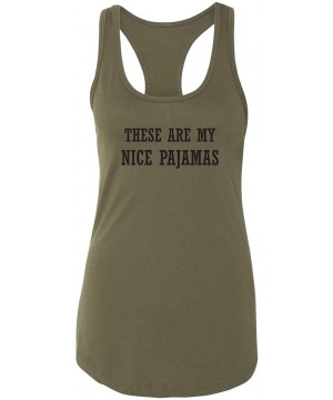 Tops These are My Nice Pajamas Racerback Tank - Military Green - CB190AM6AKW