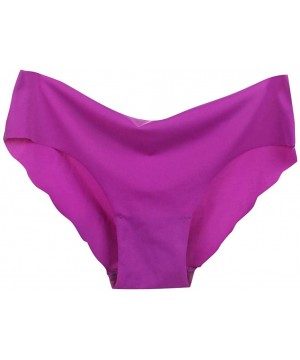 Panties Women Invisible Hipster Panties Soft Seamless Laser Cut Brief Underwear - Purple - CU193TEMQDK