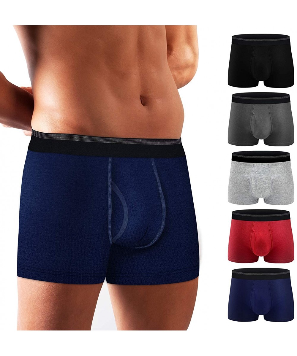 Boxer Briefs Mens Boxer Briefs 5 Pack No Ride-up Comfortable Breathable Cotton Sport Short Leg Underwear - B 5 Pairs Multi Co...