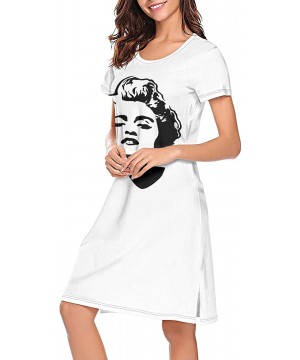 Nightgowns & Sleepshirts Keep-Calm-and-Hate-Madonna- Sexy Nightgowns Long Nightdress Sleepshirts Pajamas for Women Men - Whit...