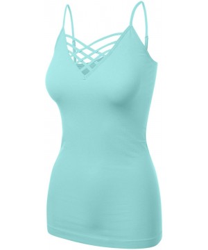 Camisoles & Tanks Women's Lattice Front Seamless Cami with Adjustable Strap Tops - 115-ashmint - CD18DRMZ594