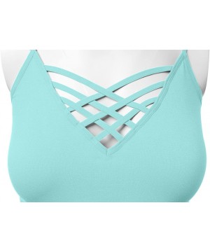 Camisoles & Tanks Women's Lattice Front Seamless Cami with Adjustable Strap Tops - 115-ashmint - CD18DRMZ594