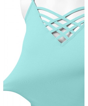 Camisoles & Tanks Women's Lattice Front Seamless Cami with Adjustable Strap Tops - 115-ashmint - CD18DRMZ594