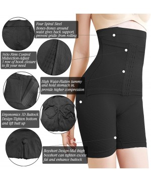 Shapewear Women Waist Trainer Tummy Control High Waist Shapewear Panties Butt Lifter Body Shaper - Black - CB1927LSMS9