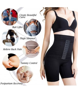 Shapewear Women Waist Trainer Tummy Control High Waist Shapewear Panties Butt Lifter Body Shaper - Black - CB1927LSMS9