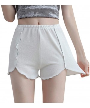 Bras Fashion Women Slim Pants Casual Solid Stretchy Underwear Shorts Safety - White - CS19COZTSX7