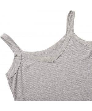 Camisoles & Tanks Women's Threaded Seamless Basic Camisole Top Tank - Grey - CC199OCIT92