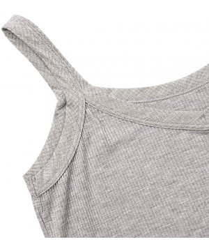 Camisoles & Tanks Women's Threaded Seamless Basic Camisole Top Tank - Grey - CC199OCIT92