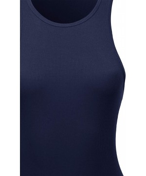 Shapewear Women's Classic Solid Sleeveless Scoop Neck Bodysuit - Fewtkv0061 Dark Navy - C118TUHS307