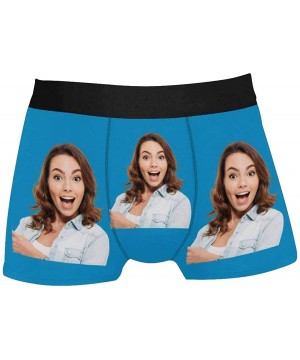 Boxers Custom Funny Face Boxers Briefs for Men Boyfriend- Customized Underwear with Picture Grigfriend Wife Photo All Gray St...