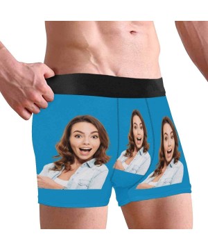 Boxers Custom Funny Face Boxers Briefs for Men Boyfriend- Customized Underwear with Picture Grigfriend Wife Photo All Gray St...