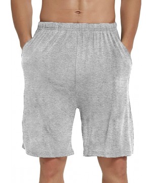 Sleep Bottoms Men's Pajama Shorts Soft Sleep Bottoms Lightweight Lounge Shorts with Pockets - Black/Light Grey - CX18WOZ558W