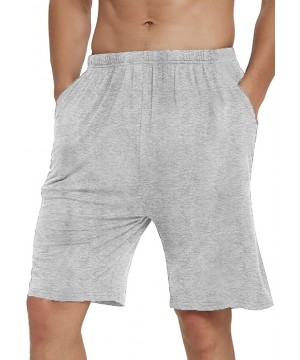 Sleep Bottoms Men's Pajama Shorts Soft Sleep Bottoms Lightweight Lounge Shorts with Pockets - Black/Light Grey - CX18WOZ558W