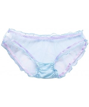 Slips Woemns Underwear Invisible Sexy Lace Panties Translucent Bikini Coverage Panties - Blue - CM1962RCUI7