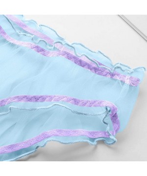 Slips Woemns Underwear Invisible Sexy Lace Panties Translucent Bikini Coverage Panties - Blue - CM1962RCUI7