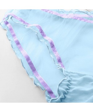 Slips Woemns Underwear Invisible Sexy Lace Panties Translucent Bikini Coverage Panties - Blue - CM1962RCUI7