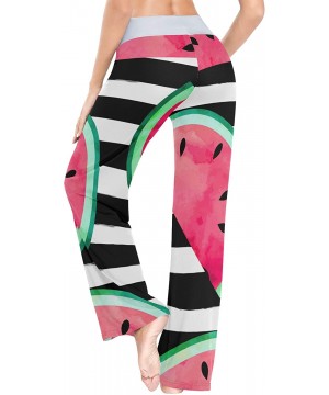 Bottoms Fruit Watermelon Stripes Women Loose Palazzo Casual Drawstring Sleepwear Print Yoga Pants - CV19D8UWMCL