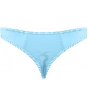 Bustiers & Corsets Mens Lingerie Micro Thong Bikini Front Hole Underwear G-String Underpants - Light Blue - CD18TUMG3T7