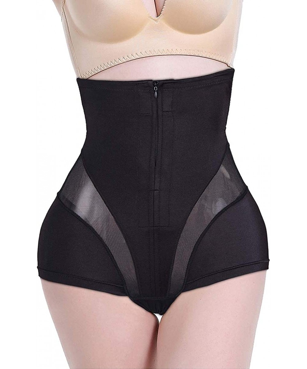 Shapewear Women Body Shaper High Waist Tummy Control Bodysuit Briefer Panty Compression Underwear Zipper Closure - Black - CE...