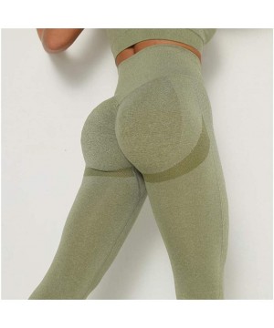 Shapewear Women's High Waist Yoga Pants Tummy Control Ruched Butt Lifting Stretchy Leggings - Light Green - CM19DC9L02H