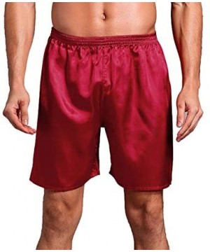 Robes Mens Sleepwear Satin Silk Underwear Boxers Shorts Nightwear Pajamas Bottom Pants S-XXXL - 3-pack red+grey+black - CX189...