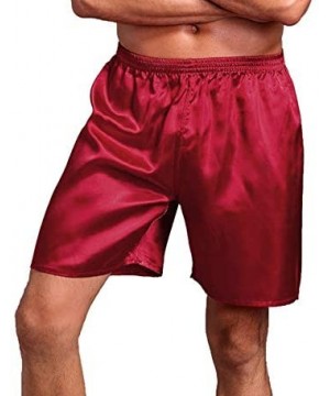 Robes Mens Sleepwear Satin Silk Underwear Boxers Shorts Nightwear Pajamas Bottom Pants S-XXXL - 3-pack red+grey+black - CX189...