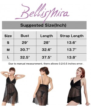 Nightgowns & Sleepshirts Nightwear Sheer Crepe Chiffon and Scalloped Lace Nightgown Dress Sexy Nightwear Outfit for Women - B...