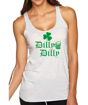 Camisoles & Tanks Dilly Dilly Beer Shamrock Green | Womens ST. Patrick's Day Premium Tri-Blend Racerback Tank Top - Heather W...