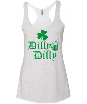 Camisoles & Tanks Dilly Dilly Beer Shamrock Green | Womens ST. Patrick's Day Premium Tri-Blend Racerback Tank Top - Heather W...