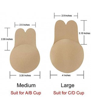 Accessories Womens Nipplecovers Adhesive Silicone Nipple Rabbit Ears Pasties Breast Pairs Bra Reusablecloth Beige-4 - Cloth B...